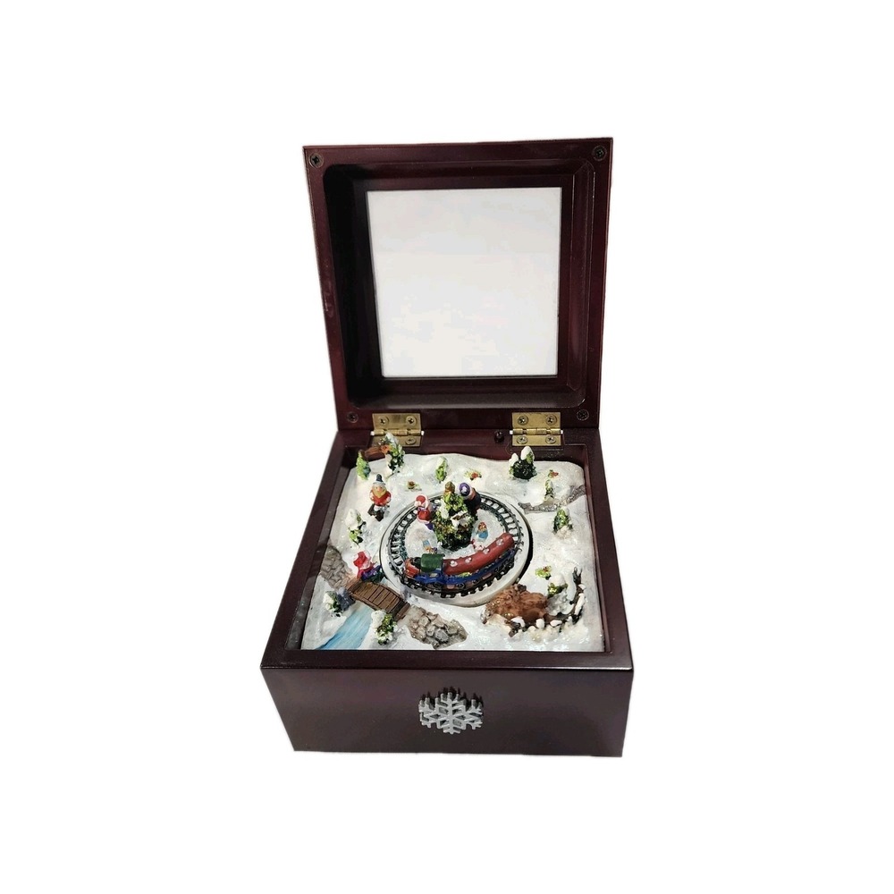 Vintage Mr. Christmas Mini Animated Music Box With Rotating Train 🎄